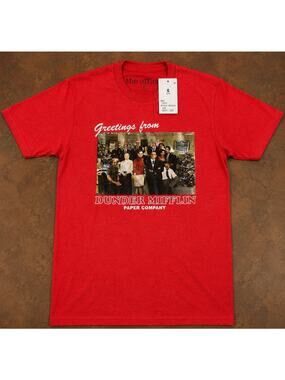 The Office Dunder Mifflin Greetings From Graphic T Shirt Red Size Small NWT